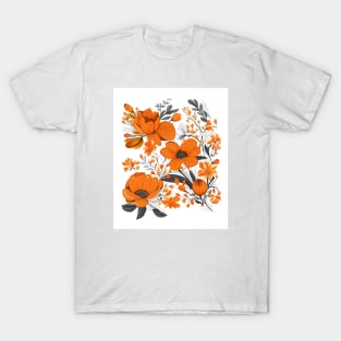 Orange Summer flower garden T-Shirt